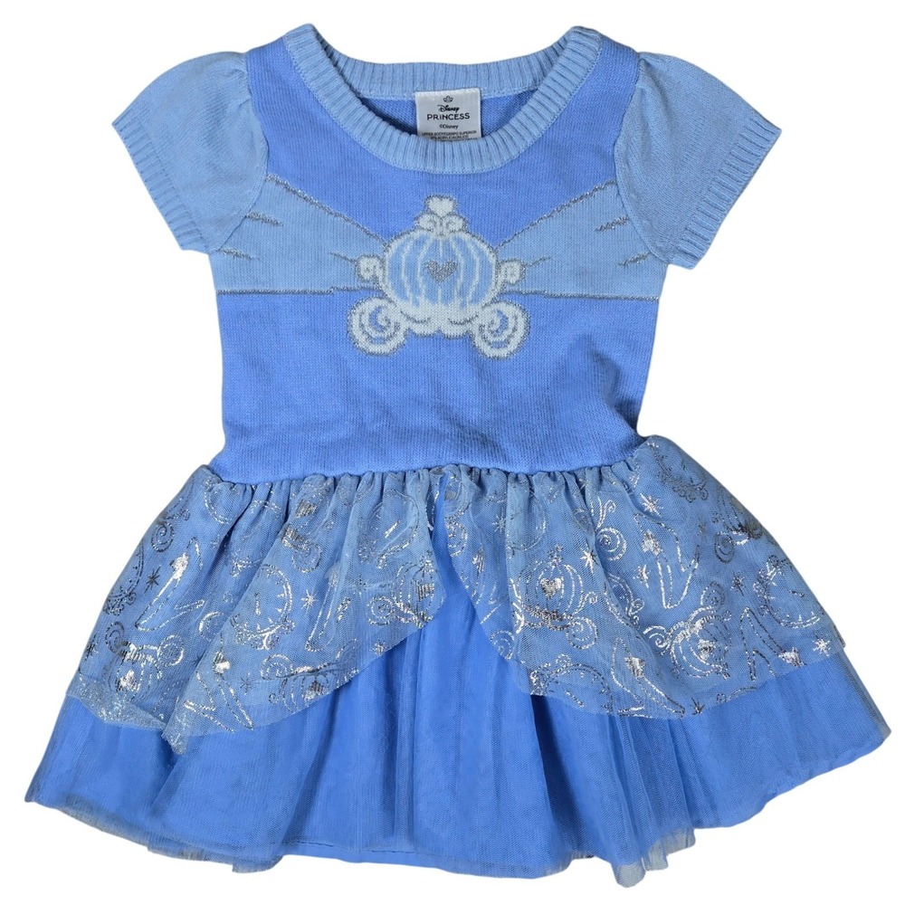 Disney Princess Cinderella Blue Knit Tulle Dress 18M FL2483483PR